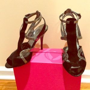 GUESS- Black and silver sexy sandals! 4inch heel